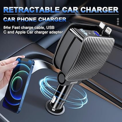 Retractable Car Charger 84W 2 In 1 Smart Charger